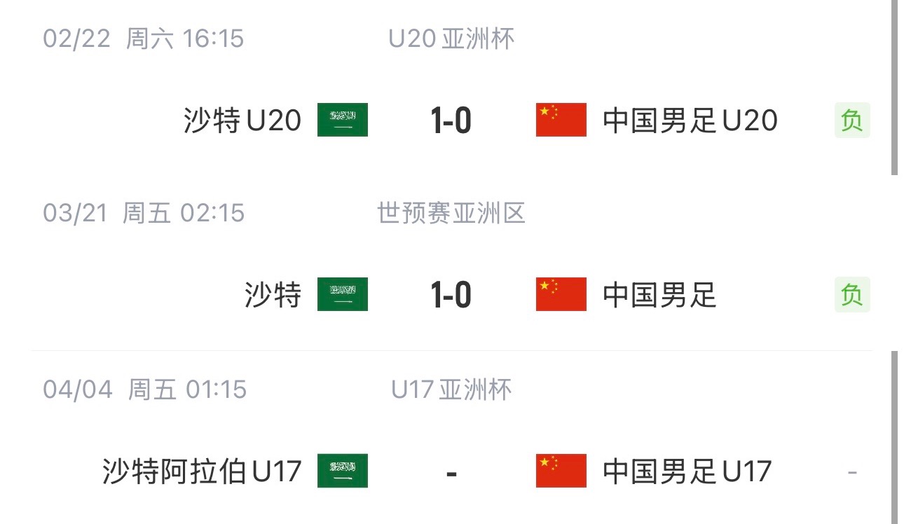 国字号三遇沙特!国少U17亚洲杯首战对阵沙特,此前国足&国青均负